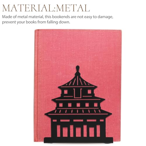 Metal Bookend Small Shaped Book Stand Crafted Metal Book Organizer for Office and Home Use