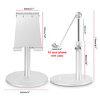 AICase Telescopic Adjustable iPad Holder,Universal Multi Angle Aluminum Stand Compatible with iPhone Smart Cell Phone/Tablet/iPad(4-13 inch), Silver - color: Silver