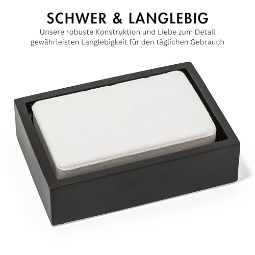 Yew Design Matte Black Square Soap Dish, Hand Soap Holder for Bathroom, Shower, Countertop, Bathtub, Wash Room, Kitchen with Non-Slip Protective Pads - color: Matte Black, size: Soap Dish Square