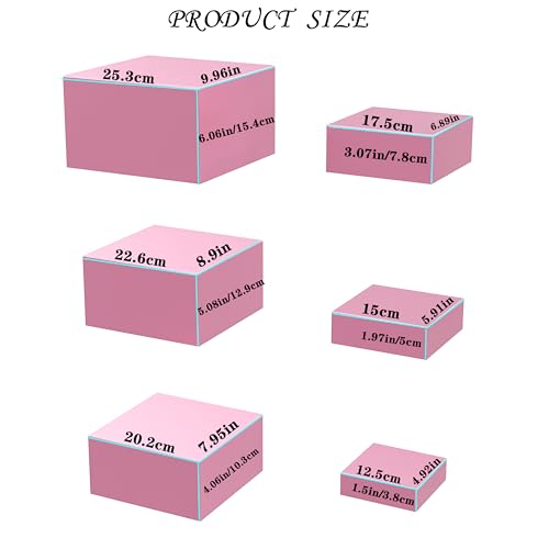 Metal Buffet Risers,6PCS Food Risers for Buffet Table 5in to 10in Display Stand for Catering Dessert Pink Cube Boxes Nesting Risers for Girl Princess party with Hollow Bottoms - color: Pink-6P
