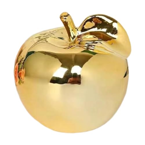 Fenteer Fruit Sculpture Desktop Statue Delicate Ideal Gifts Artistic Ornament Ceramic Figurine for Rooms Porches Desktops Homes Cafes, Golden, M - color: Golden, size: Medium