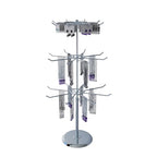 3 Tier Jewelry Towers with 8 Hooks Adjustable Height Rotating Keychain Earring Necklace Stand Display Rack for Retail - size: Length-Incremental Style - 24 hooks