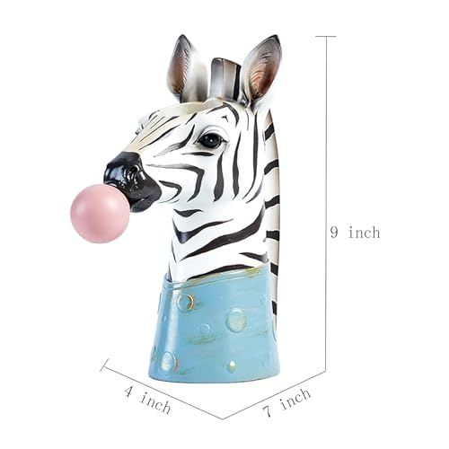 Blowing Bubble Art Vase, Animal Face Vase, Modern Home Decor Vase (No Plants) - Zebra - color: Zebra