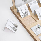 MOOCA Jewelry Display Set, Necklace Display Bust, Earring Organizer, Ring Holder Stand for Showcase and Store, Premium Fabric - color: 8a) 1 set. White Faux Leather