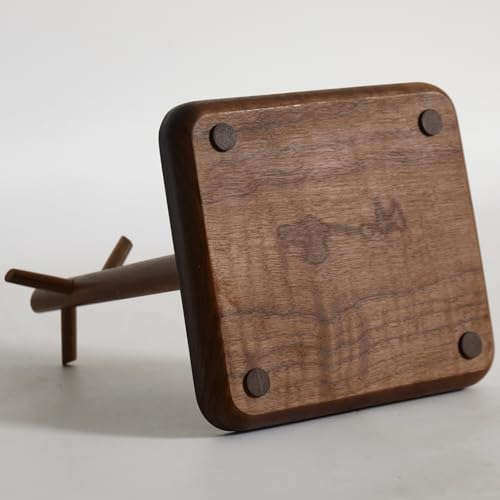 Black Walnut Solid Wood Key Dish Bowl for Entryway Table Square Tray With 3 Hooks, Open Storage for Keys, Wallet, Jewelry (Walnut, Square) - color: Walnut, size: Square