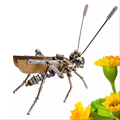 Mechanical Metal DIY 3D Insect Cricke Model Brass Puzzle Kits Puzzle for Adults, Steampunk Electric Mechanical, Assembly DIY Gift Craft Hobby for Men Christmas Decorations(Cricket) - style: Cricket