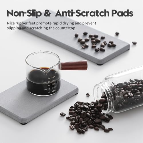 Razborci 3PCS Bathroom Sink Vanity Trays, Quick Stone Drying Mat Dish Soap Dispenser Sponge Holder for Kitchen Counter, Diatomaceous Earth Water Absorbing Caddy Organizer, Light Grey - color: 3 Pack - Light Gray, size: 9" x 3.5"