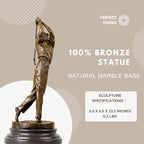 13.2" Bronze Golfer Statue, Golf Figurines Bronze Statues and Sculptures Handmade Art Collectible for Home Office Decor - size: 13.2" Man