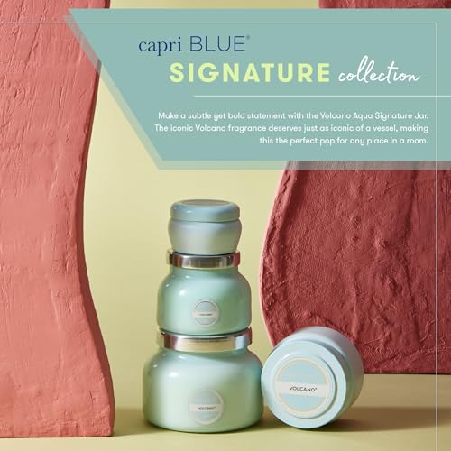 Capri Blue Volcano Scented Candles - Luxury Glass Jar Candles for Home Scented with Tropical Fruit & Sugared Citrus - Soy Wax Blend - Capri Blue Volcano - Aqua Color (8 oz) - color: Aqua, size: 8 oz