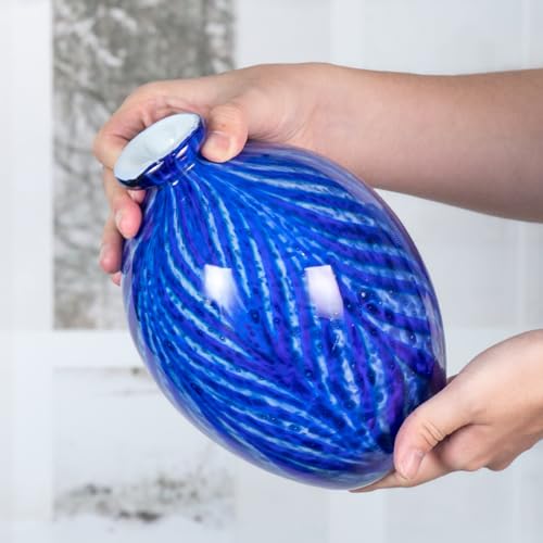 KAMMAK Colored Glass Vase, Beautiful Hand Blown Decorative Vase, Modern Art Vase for Flower Mantle Dining Table Centerpiece, Entryway Living Room Wedding Decoration (JG2055) - style: JG02055
