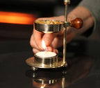 Resin Incense Burner – Dual Use Tea Light or Charcoal Heated | Adjustable Brass Design for Frankincense, Myrrh & Copal | Spiritual Gift for Home Fragrance - color: Brass Burner Candle Heated