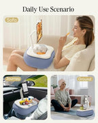 SAIJI Tablet Pillow Stand for Bed, Stable iPad Holder with Food-Grade Snack Bowl, Adjustable Kindle Pillow Stand for Reading, Suit for 4.7-15.6" Kindle,iPad,iPhone,Tablet,Blue - color: Blue