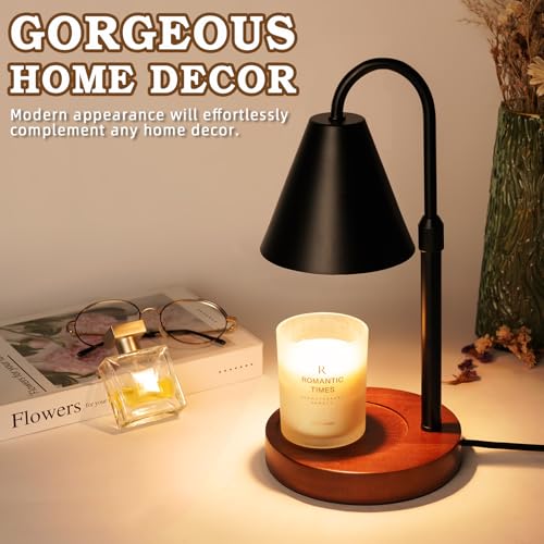Candle Warmer Lamp with Timer Dimmable 2 Pack,Mothers Day Birthday Gifts for Women Mom, Modern Candle Lamp, Black Candle Warmer for Jar Scented Candles, Home Decor, Wax Melt Warmer with 4 Bulbs - color: Black-2 Pack