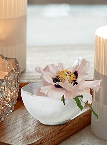 Serene Spaces Living Set of 4 Extra Small Free-Form Edge Glazed Ceramic Bowl, Centerpiece for Vintage Weddings, Events, Home Décor, Measures 4" Diameter, 2.25" Tall - color: 4" Bowl, 4 Pcs