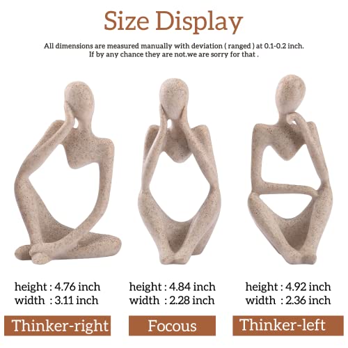Thinker Statues and Sculptures,Sandstone Resin Thinker Statue Ornaments, Abstract Style Sculptures, Housewarming Gifts, Home Decorations, Living Room Desk Decor (Sandstone) - color: Sandstone