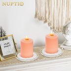 Nuptio Candle Plate Clear Glass Candle Tray Round Pillar Candle Holder Large Tray - 1 Pc for Wedding Party Dinner Event Bathroom Centerpiece Home Decor, 5.12 Inches in Diameter - size: Medium-1Pc