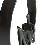 Danya B. Contemporary Encircled Male & Female Reader Cast Iron Sculpture Bookend Statues (Set of Male and Female)