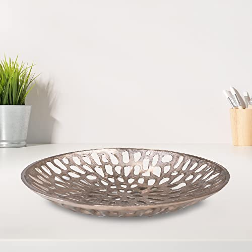 BBH Home's Handmade Bronze Novelty Shaped Aluminium Tray 5.51 x 5.51 x 1.37 AMBBVK063AB2020 - color: Bronze