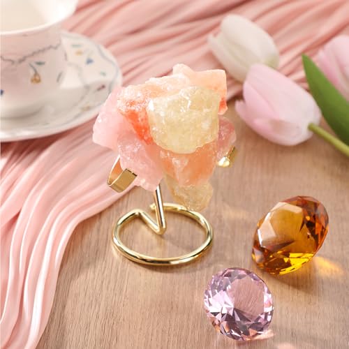 Shimeyao 4 Pcs Metal Crystal Heart Stone Stand Crystal Ball Holder Rock Display Stand Mineral Specimen Display Easel Holder for Gemstones Fossils Agate Slabs Plates(Gold,2 x 2.36 x 2.56 Inch) - color: Gold, size: 2 x 2.36 x 2.56 Inch