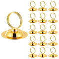 Urban Deco 16 PK Table Card Holder Place Card Holders Steel Card Holders for Photos, Food Signs, Memo Notes, Weddings, Restaurants, Birthday（Gold） - color: Gold