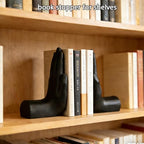 jinhuoba Decorative Bookends Hands Book Ends, Black Heavy Book Holder Ends for Shelves, Novelty Heavy Duty Book Ends for Shelves Office Home Desk Bookshelf, 8.5"(L) x 3.5"(W) x 6.8"(H), Resin