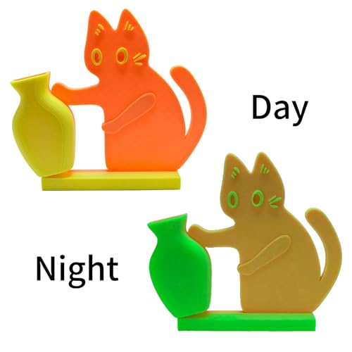 Cat Push Flower Vase for Home Decor Cute Vases for Table Room Decor Unique Lollipop Vases for Women (Small Glow Orange Yellow) - size: Small Glow Orange Yellow