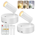 Kimjo Spot Lights Indoor, 4000mAh Rechargeable Plant Spotlight Indoor with Remote, Battery Operated Picture Lights with Timer Dimmable, Uplighting for Wall Art Display (2 Pack) - color: White-1