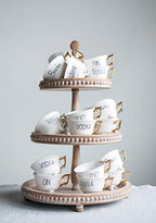 Round 3-Tier Decorative Wood Tray - color: Natural, style: 3-Tier