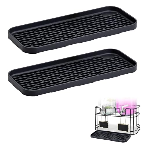 Drip Pan Compatible with Drink Dispenser, 2 Pack Silicone Tray Mat for DD&HAPP Glass Drink Dispenser - color: 2 Pack