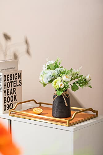 Black Ceramic Vase - Small Flower Vase for Shelf, Table, Bookshelf, Fireplace Mantle, Office Decor - Decorative Centerpiece for Petite Farmhouse Style - color: Black