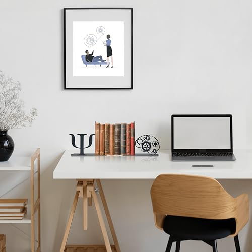 Product TitlePsychology Inspired Vintage Bookends Decorative Accessories for Home & Office, 6x6.6x1.2 Inch Ideal Gift for Psychology Enthusiasts