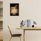 Ecqizer Music Themed Book Ends,Musical Note Bookend,Metal Bookend,Bookends Decorative,Home Decorative Bookends,Bookshelf Holder,Gifts for Music Lovers,Music Teacher and Women, Black