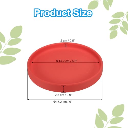 PATIKIL 6 Inch Round Ceramic Plant Saucer, Plant Saucer Tray Flower Planter Drip Tray for Indoors Outdoors Patio Balcony, Red - color: Red