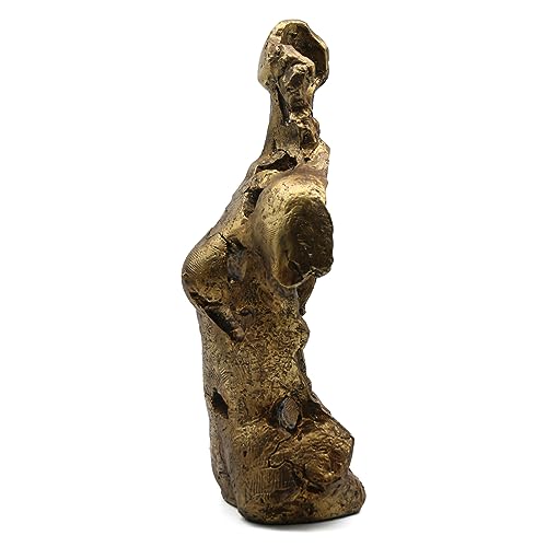 Lukitas Abstract Female Bust Statue and Sculpture, Lady Figurine Art Decor, Aesthetic Ornament for Office Living Room Bedroom, Golden, Resin 16" - color: Golden