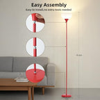 RISLG Standing Lamp, Floor Lamp, Dimmable Floor Lamps for Living Room Bedroom Study Office Kid’s Room (Red) - color: Red