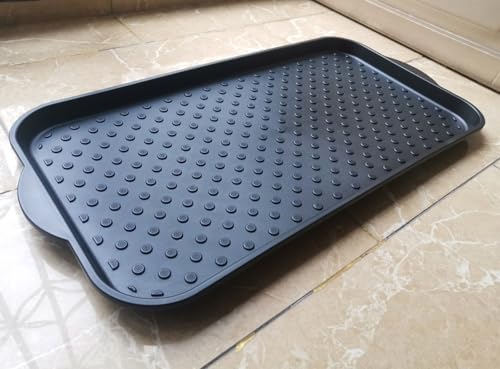 Boot Tray for Entryway,Hard Plastic Boot Mat,Shoe Tray,Shoe Mat for Indoor and Outdoor Use (Black dot (Hard Plastic), 29.5X14.9 inch) - color: Black Dot (Hard Plastic), size: 29" x 14" x 1.2"