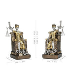 Goddess of Justice Resin Statue Bookend Set of 2 Lady Justice Sculpture - Athena Statue Home Decor, Lawyer Office Desk Organizer, Legal Theme Gift