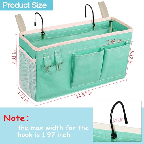 Loghot Bedside Caddy/Bedside Storage Bag Hanging Organizer for Bunk and Hospital Beds,Dorm Rooms Bed Rails,Can be Placed Glasses,Books,Mobile Phones,Keys (2pc Green) - color: 2pc Green