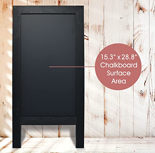 Better Office Products Magnetic A-Frame Chalkboard Sign, Extra Large 20" x 40", Standing Chalkboard Easel, Deluxe Set with Multiple Accessories, Outdoor Sidewalk Sandwich Board Sign,(Black) - style: Black