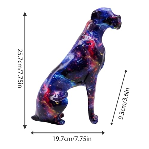 Graffiti Dog Statue, Abstract Resin Figurine – Starry Sky Home Decoration for Living Room, Bedroom, Office Desk, Christmas & Housewarming Gift - color: Starry Sky