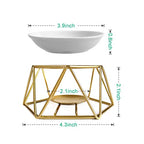 SXCHEN Tealight Oil Burner Ceramic Essential Oil Burner Tealight Candle Holder Aroma Scented Candle Oil Diffuser Glod Metal Tea Light Wax Melt Warmer Furnace Home Decoration - color: Gold