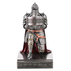 King's Guard Kneeling Knight Candlestick Holders Resin Posture TeaLight Holder Warrior Mobile Phone Stand Pen Holder Candle Holder for Restaurant, Altar, Home Table(Iron) - color: Iron