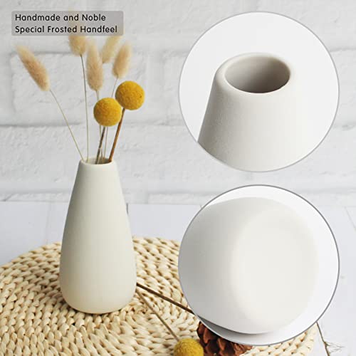 YANLING 6 Pack Small White Vase for Home Decor, 5 inch Modern Ceramic Vases for Pampas Grass, Boho Vase White Vases for Dried Flowers, Wedding Dinner Table Party - color: White-c, size: 6 Pack-Small
