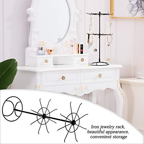 2 Tier Jewelry Display Holder,Retail Spinner Display Stand,Rotating Bracelet Storage Rack,Dressing Table,Black - color: Black 1Pcs