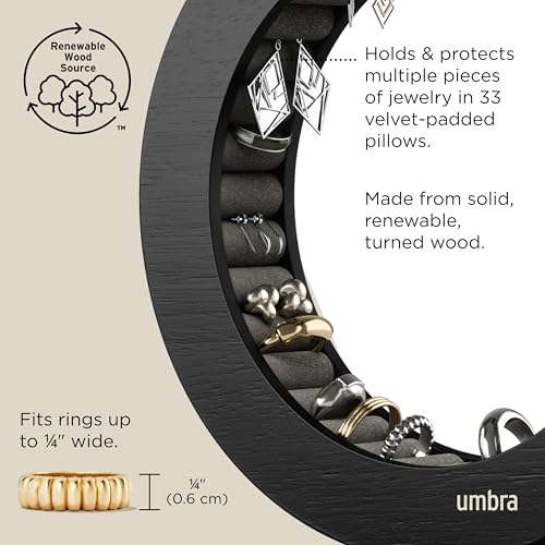 Umbra Ferris Jewelry Organizer Ring Holder, Storage Solution, Black - color: Black