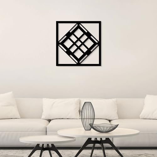 GlintHome Black Metal Wall Art - Minimalist 3D Textured Abstract Sculptures Wall Art for Bathroom Living Room Garden Bedroom Office Home Decor - color: Black-003, size: Small