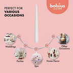 BOLSIUS 20 Count Unscented 10 Inch White Household Taper Candles - 8 Hours Burning Time - Premium European Quality - Smokeless Dripless Candlesticks - Perfect for Weddings, Parties, and Everyday Use - color: White, size: 20 Count