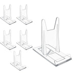 Biaungdo 6 Pcs Acrylic Book Display Stand, Adjustable Clear Display Holder Easel Collector Stand, Compact Desktop Stand for Photos, Postcard, Magazine, Artworks