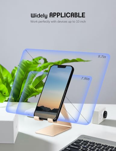Aoviho Desk Cell Phone Stand Phone Holder, Aluminum Phone Cradle Dock for iPhone17 16 15 14 13 12 pro Mini 11 X Xs max 8 7 6 6s Plus SE Samsung All Smart Phones, Rose Gold - color: Rose Gold
