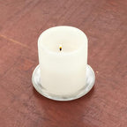 WGV Tea Light Votive Candle Holder Plate 4" W, Clear Flat Plate Glass, Small Home Accent Decor, 1 Pc - color: Clear-flat-4"